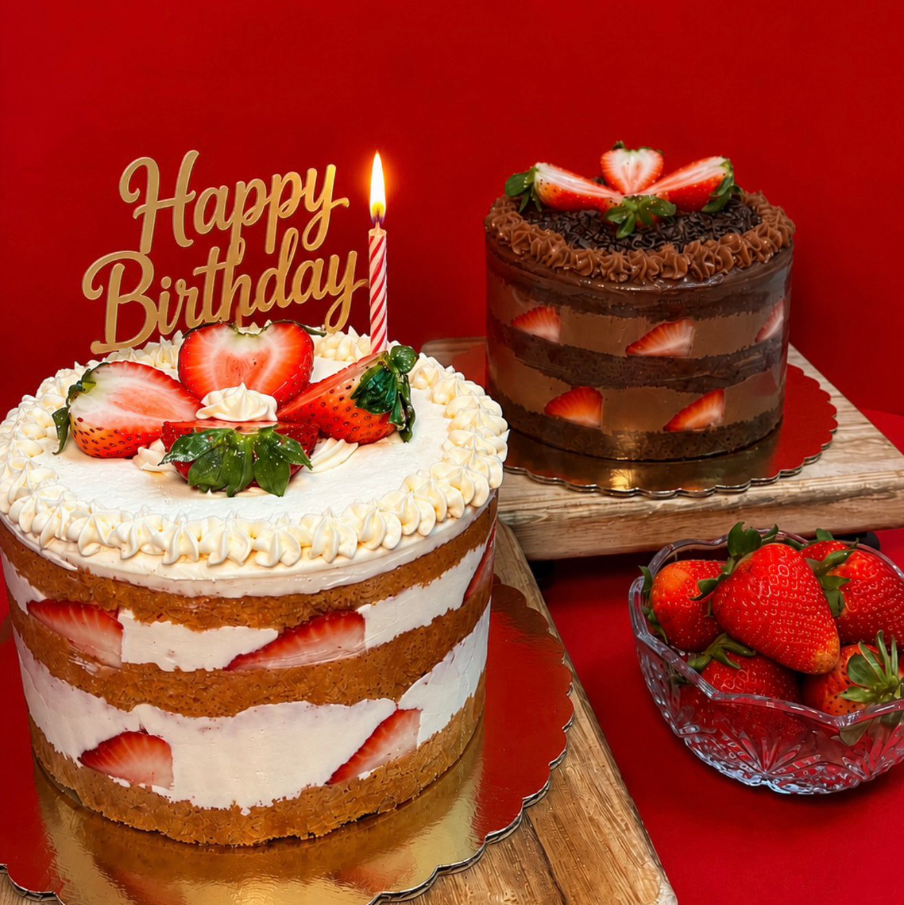 Bolo Com Morango / Strawberry Cake.